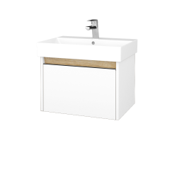 Dřevojas - Umyvadlová skříňka BONO SZZ 60 (umyvadlo Glance) - N09 Bílá mat / Úchytka T33 / N09 Bílá mat (277420J)