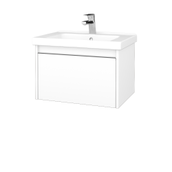 Dřevojas - Umyvadlová skříňka BONO SZZ 65 (umyvadlo Harmonia) - N01 Bílá lesk / Úchytka T34 - nerez / N01 Bílá lesk (204037K)