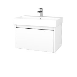 Dřevojas - Umyvadlová skříňka BONO SZZ 70 (umyvadlo Glance) - N01 Bílá lesk / Úchytka T33 - černá mat / N01 Bílá lesk (277505J)