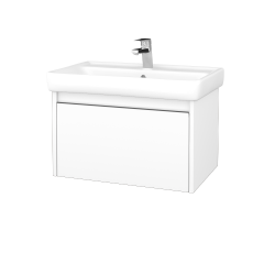 Dřevojas - Umyvadlová skříňka BONO SZZ 70 (umyvadlo Q) - N01 Bílá lesk / Úchytka T34 - nerez / N01 Bílá lesk (203313K)