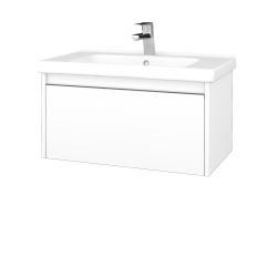 Dřevojas - Umyvadlová skříňka BONO SZZ 80 (umyvadlo Harmonia) - N01 Bílá lesk / Úchytka T34 - nerez / N01 Bílá lesk (204129K)