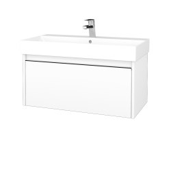 Dřevojas - Umyvadlová skříňka BONO SZZ 85 (umyvadlo Glance) - N01 Bílá lesk / Úchytka T33 - černá mat / N01 Bílá lesk (277598J)