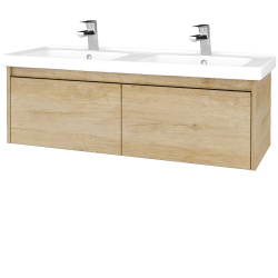 Dřevojas - Umyvadlová skříňka BONO SZZ2 125 (dvojumyvadlo Harmonia) - D15 Nebraska / Úchytka T33 - černá mat / D15 Nebraska (204273J)