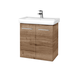 Dřevojas - Umyvadlová skříňka DOOR SZD2 60 - D21 Tobacco / Úchytka T04 / D21 Tobacco (341282E)