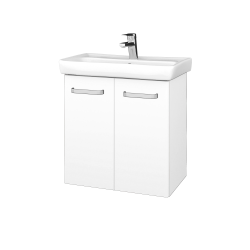 Dřevojas - Umyvadlová skříňka DOOR SZD2 60 - N01 Bílá lesk / Úchytka T01 / M01 Bílá mat (205188A)