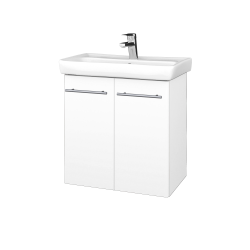 Dřevojas - Umyvadlová skříňka DOOR SZD2 60 - N01 Bílá lesk / Úchytka T02 / M01 Bílá mat (205188B)