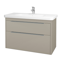 Dřevojas - Umyvadlová skříňka ENZO SZZ2 100 - L04 Béžová vysoký lesk / L04 Béžová vysoký lesk (52501)