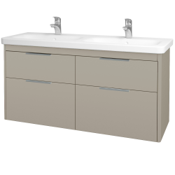 Dřevojas - Umyvadlová skříňka ENZO SZZ4 130 - L04 Béžová vysoký lesk / L04 Béžová vysoký lesk (130213)