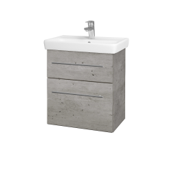 Dřevojas - Umyvadlová skříňka GO SZZ2 55 - D01 Beton / Úchytka T02 / D01 Beton (148324B)