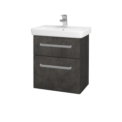 Dřevojas - Umyvadlová skříňka GO SZZ2 55 - D16  Beton tmavý / Úchytka T01 / D16 Beton tmavý (204631A)
