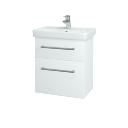Dřevojas - Umyvadlová skříňka GO SZZ2 55 - N01 Bílá lesk / Úchytka T03 / L01 Bílá vysoký lesk (20722C)