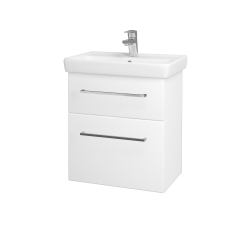 Dřevojas - Umyvadlová skříňka GO SZZ2 55 - N01 Bílá lesk / Úchytka T04 / L01 Bílá vysoký lesk (20722E)