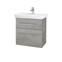 Dřevojas - Umyvadlová skříňka GO SZZ2 60 - D01 Beton / Úchytka T02 / D01 Beton (148584B)