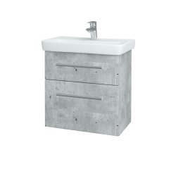Dřevojas - Umyvadlová skříňka GO SZZ2 60 - D01 Beton / Úchytka T03 / D01 Beton (148584C)