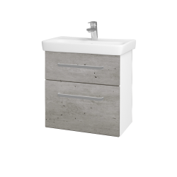 Dřevojas - Umyvadlová skříňka GO SZZ2 60 - N01 Bílá lesk / Úchytka T01 / D22 Karamel (455095A)