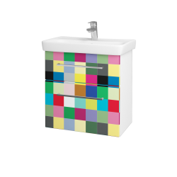 Dřevojas - Umyvadlová skříňka GO SZZ2 60 - N01 Bílá lesk / Úchytka T04 / Individuální odstín dle RAL/NCS (23839E)