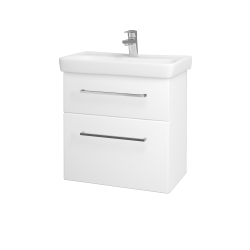 Dřevojas - Umyvadlová skříňka GO SZZ2 60 - N01 Bílá lesk / Úchytka T04 / L01 Bílá vysoký lesk (20760E)