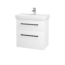 Dřevojas - Umyvadlová skříňka GO SZZ2 60 - N01 Bílá lesk / Úchytka T06 / L01 Bílá vysoký lesk (20760H)