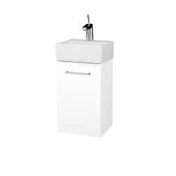 Dřevojas - Umyvadlová skříňka HOST SZD 35 - N01 Bílá lesk / Úchytka T04 / L01 Bílá vysoký lesk / Levé (516956E)