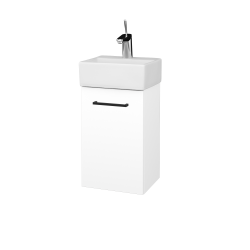 Dřevojas - Umyvadlová skříňka HOST SZD 35 - N01 Bílá lesk / Úchytka T06 / L01 Bílá vysoký lesk / Levé (516956H)