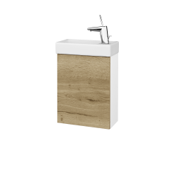 Dřevojas - Umyvadlová skříňka HOST SZD 40 - N01 Bílá lesk / Bez úchytky T31 / D26 Ontario / Levé (518752D)