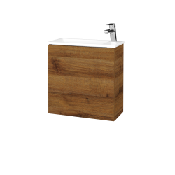 Dřevojas - Umyvadlová skříňka HOST SZD 50 - D27 Cognac / Bez úchytky T31 / D27 Cognac / Levé (515508D)