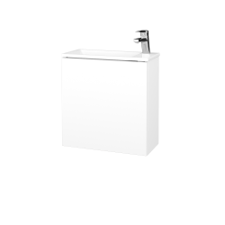 Dřevojas - Umyvadlová skříňka HOST SZD 50 - N01 Bílá lesk / Bez úchytky T31 / L01 Bílá vysoký lesk / Levé (515416D)