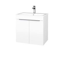Dřevojas - Umyvadlová skříňka PROJECT BENEFIT SZD2 60 - N01 Bílá lesk / Úchytka T05 / N01 Bílá lesk (533083F)