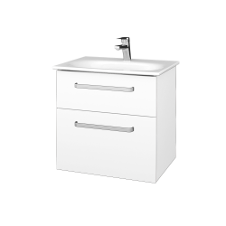 Dřevojas - Umyvadlová skříňka PROJECT SZZ2 60 - N01 Bílá lesk / Úchytka T01 / L01 Bílá vysoký lesk (328603A)