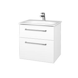 Dřevojas - Umyvadlová skříňka PROJECT SZZ2 60 - N01 Bílá lesk / Úchytka T04 / L01 Bílá vysoký lesk (328603E)