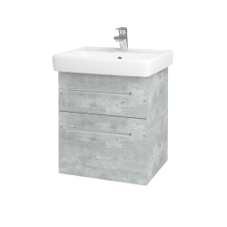 Dřevojas - Umyvadlová skříňka Q MAX SZZ2 55 - D01 Beton / Úchytka T03 / D01 Beton (67512C)