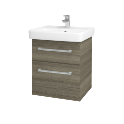 Dřevojas - Umyvadlová skříňka Q MAX SZZ2 55 - D03 Cafe / Úchytka T03 / D03 Cafe (68434C)