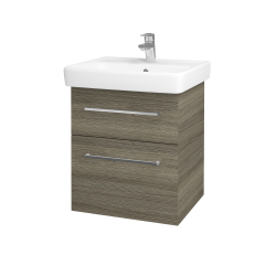 Dřevojas - Umyvadlová skříňka Q MAX SZZ2 55 - D03 Cafe / Úchytka T04 / D03 Cafe (68434E)