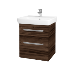 Dřevojas - Umyvadlová skříňka Q MAX SZZ2 55 - D06 Ořech / Úchytka T01 / D06 Ořech (61299A)