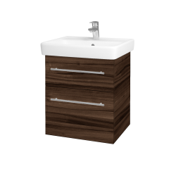 Dřevojas - Umyvadlová skříňka Q MAX SZZ2 55 - D06 Ořech / Úchytka T02 / D06 Ořech (61299B)