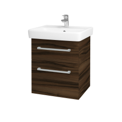 Dřevojas - Umyvadlová skříňka Q MAX SZZ2 55 - D06 Ořech / Úchytka T03 / D06 Ořech (61299C)