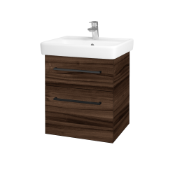 Dřevojas - Umyvadlová skříňka Q MAX SZZ2 55 - D06 Ořech / Úchytka T06 / D06 Ořech (61299H)