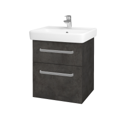 Dřevojas - Umyvadlová skříňka Q MAX SZZ2 55 - D16  Beton tmavý / Úchytka T01 / D16 Beton tmavý (197988A)
