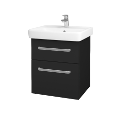 Dřevojas - Umyvadlová skříňka Q MAX SZZ2 55 - L03 Antracit vysoký lesk / Úchytka T01 / L03 Antracit vysoký lesk (60360A)