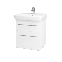 Dřevojas - Umyvadlová skříňka Q MAX SZZ2 55 - M01 Bílá mat / Úchytka T02 / M01 Bílá mat (198008B)