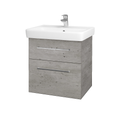 Dřevojas - Umyvadlová skříňka Q MAX SZZ2 60 - D01 Beton / Úchytka T04 / D01 Beton (67529E)