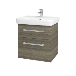 Dřevojas - Umyvadlová skříňka Q MAX SZZ2 60 - D03 Cafe / Úchytka T03 / D03 Cafe (68441C)