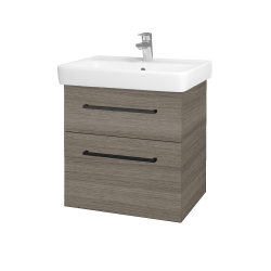 Dřevojas - Umyvadlová skříňka Q MAX SZZ2 60 - D03 Cafe / Úchytka T06 / D03 Cafe (68441H)