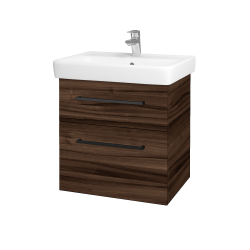 Dřevojas - Umyvadlová skříňka Q MAX SZZ2 60 - D06 Ořech / Úchytka T06 / D06 Ořech (60353H)
