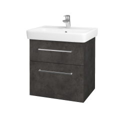 Dřevojas - Umyvadlová skříňka Q MAX SZZ2 60 - D16  Beton tmavý / Úchytka T04 / D16 Beton tmavý (198329E)