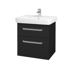 Dřevojas - Umyvadlová skříňka Q MAX SZZ2 60 - L03 Antracit vysoký lesk / Úchytka T01 / L03 Antracit vysoký lesk (60377A)