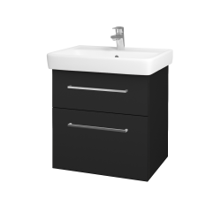 Dřevojas - Umyvadlová skříňka Q MAX SZZ2 60 - L03 Antracit vysoký lesk / Úchytka T04 / L03 Antracit vysoký lesk (60377E)