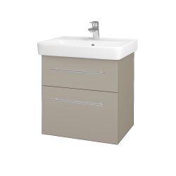 Dřevojas - Umyvadlová skříňka Q MAX SZZ2 60 - L04 Béžová vysoký lesk / Úchytka T02 / L04 Béžová vysoký lesk (115142B)