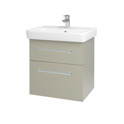 Dřevojas - Umyvadlová skříňka Q MAX SZZ2 60 - L04 Béžová vysoký lesk / Úchytka T03 / L04 Béžová vysoký lesk (115142C)