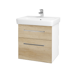 Dřevojas - Umyvadlová skříňka Q MAX SZZ2 60 - N01 Bílá lesk / Úchytka T04 / D15 Nebraska (198176E)